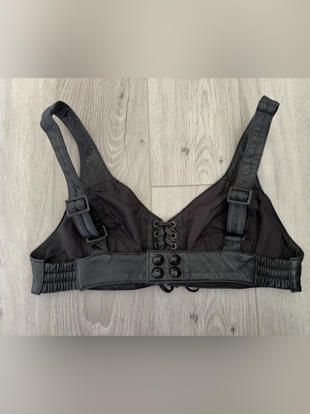 Harley Davidson Vintage Genuine Leather Bra Top size Medium - Picture 3 of 12